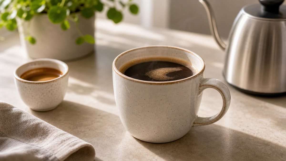 Illustration pour Recette americano : café allongé à partir d'un espresso