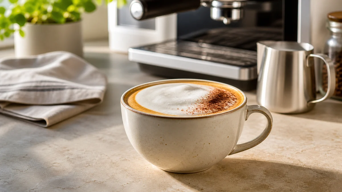Illustration pour Recette cappuccino maison : dosage, mousse et matériel