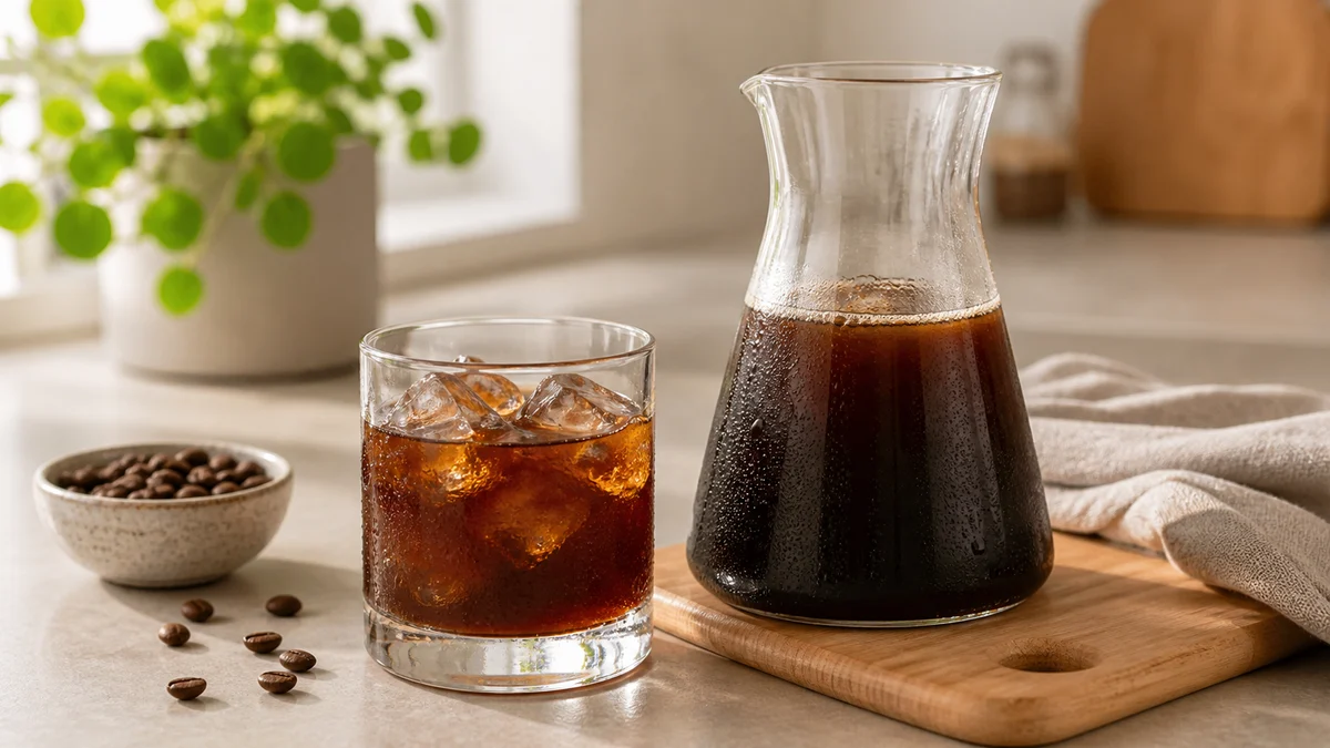 Illustration pour Recette cold brew maison : ratio, temps d'infusion et filtration