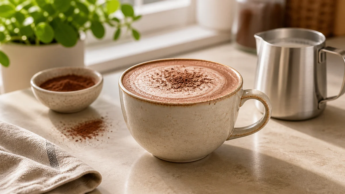 Illustration pour Recette mocha maison : café, chocolat et lait bien dosés